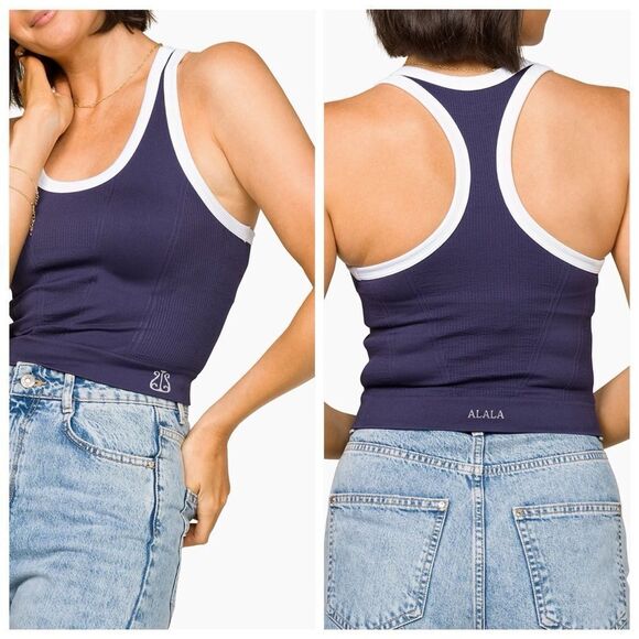 Alala Top Womens size Large Barre Racer Back TankTop Scoop Neck Seamless New - Picture 1 of 16